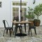 Merrick Lane Dryden Indoor/Outdoor Dining Table with Umbrella Hole, 36" Square All Weather Poly Resin Top and Steel Base
